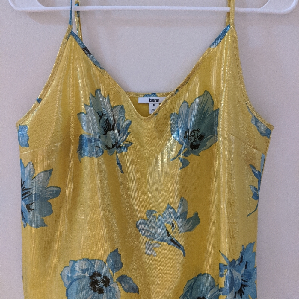 Bar III Yellow Paisley Flower Blouse